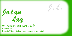 jolan lay business card