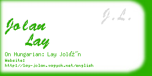 jolan lay business card